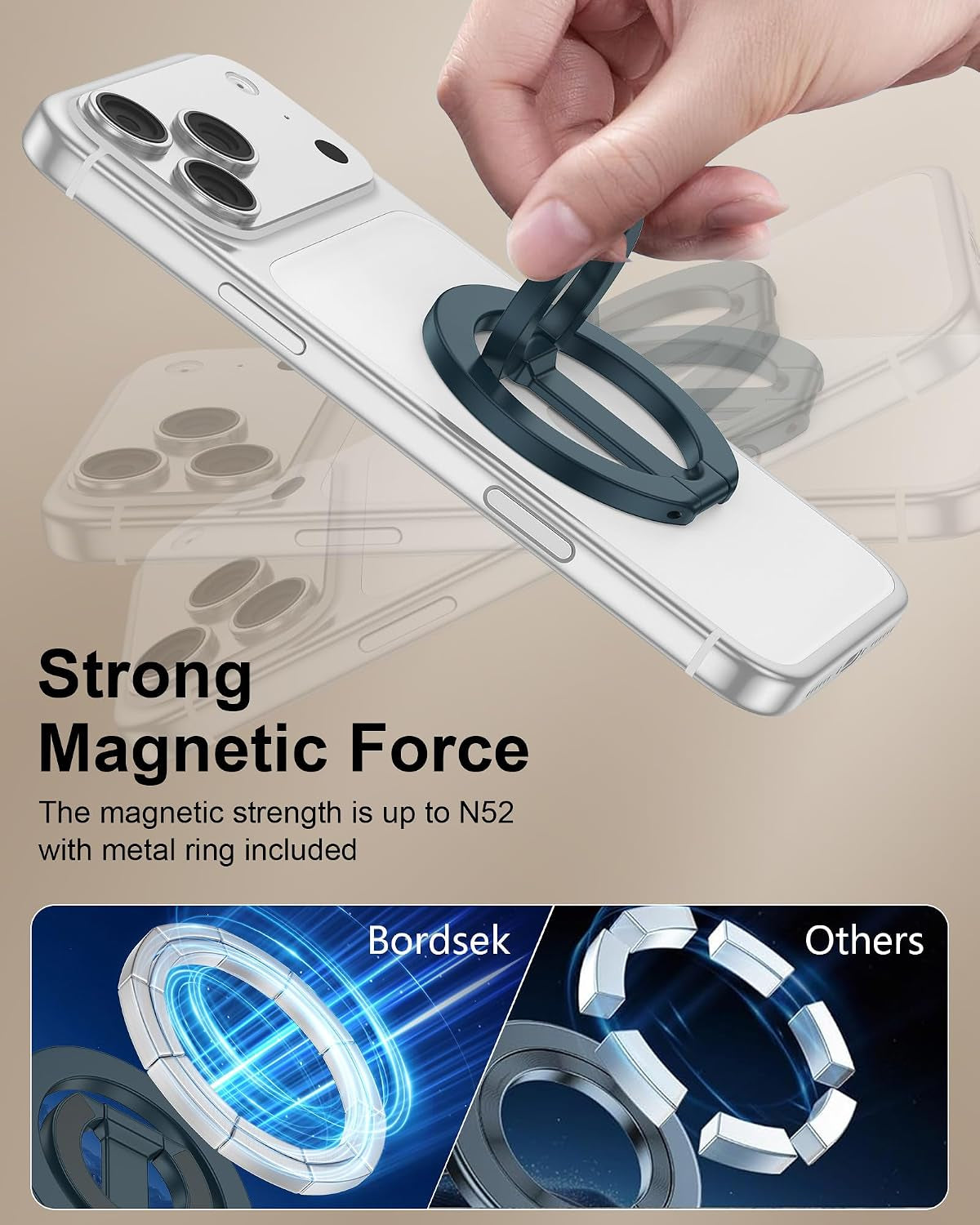 Mag Safe Phone Grip for Iphone 17 Pro Max Apple Magsafe Foldable Kickstand