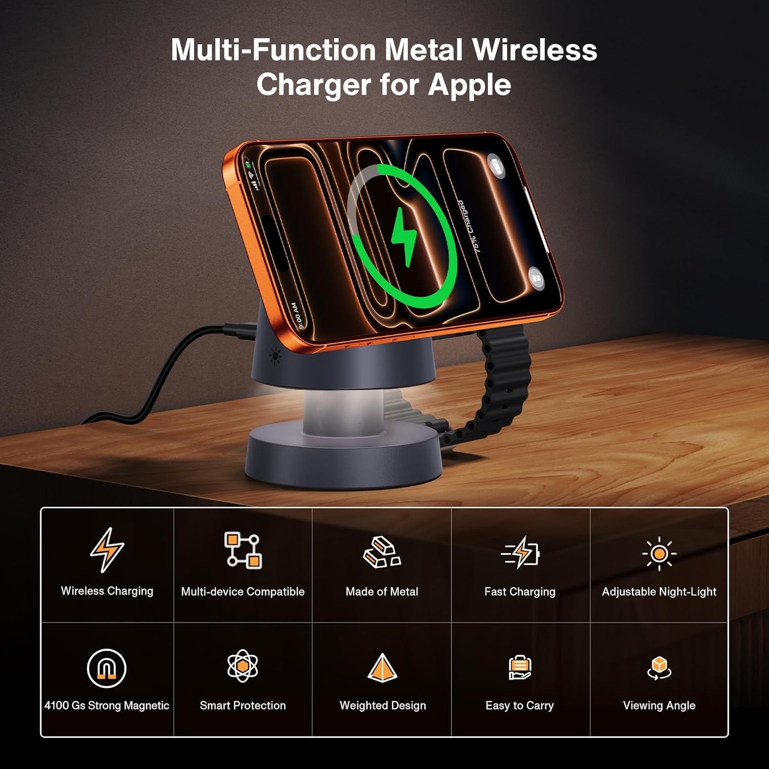 3 in 1 Wireless Charger for Apple Iphone Magsafe Charging Station